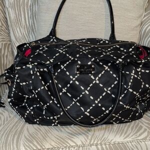 Kate Spade Srw be it Stevie Nylon Black & Cream Diaper Bag